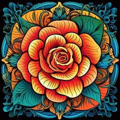 Rose Flower Mandala