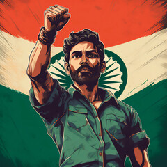 Inquilab Zindabad, fist, long live to the revolution poster.