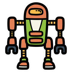 robot filled outline icon style