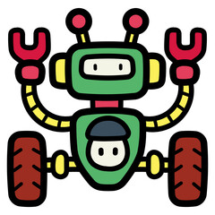 robot filled outline icon style