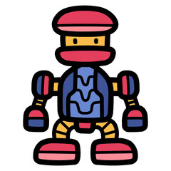 robot filled outline icon style