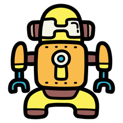 robot filled outline icon style