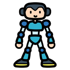 robot filled outline icon style