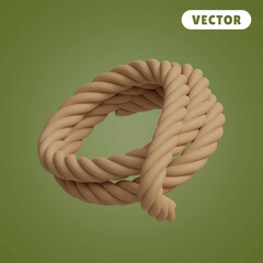 rope 3D vector icon set, on a green background