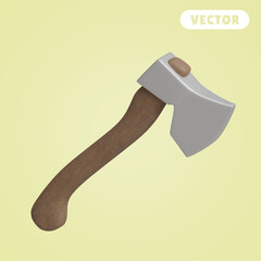 axe 3D vector icon set, on cream color background