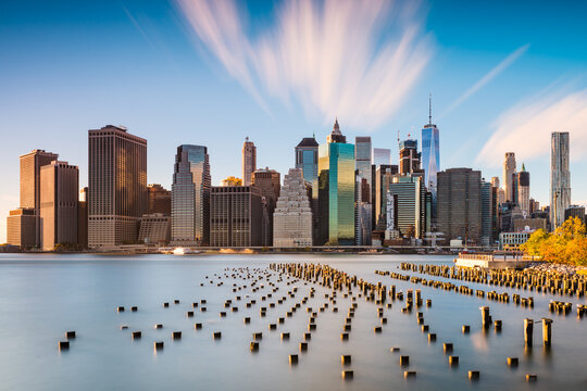 New York City skyline on the East River.
