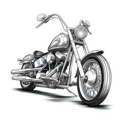 Vector classic motorcycle illustration