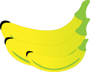 Bananas on a white background, children's drawing