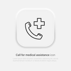Fototapeta premium Medical Call Icon, Medical Assistance Call, Emergency call icon. Vector EPS 10