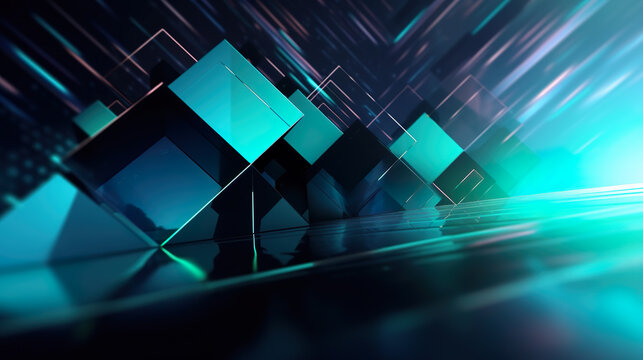 Fondo abstracto 3d geom&eacute;trico . Generado por Ia.