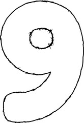 Number 9 outline design.