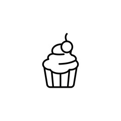 Cup Cake icon design with white background stock illustration