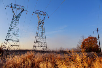 High Voltage Electric Tower. Power concept. power lines