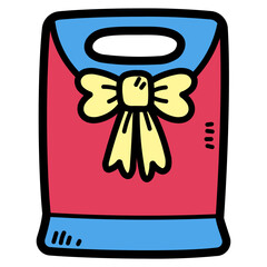 Gift Bag filled outline icon style