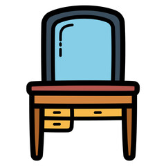 dressing table filled outline icon style