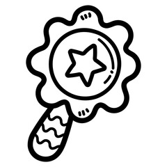 rattle line icon style