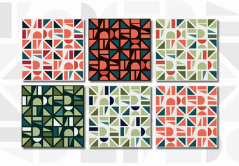 Pack of Six Seamless Geometric Pattern