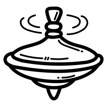 spinning top line icon style
