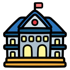 school filled outline icon style