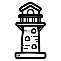 lighthouse line icon style