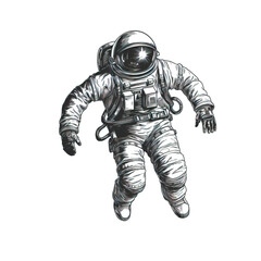 vector vintage monochrome astronaut concept