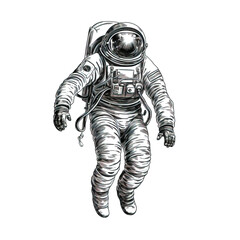 vector vintage monochrome astronaut concept