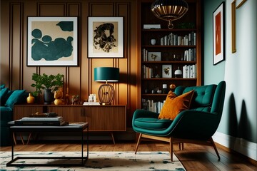 AI generated illustration of a stylish interior design