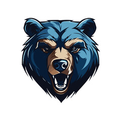 Grizzly Bear mascot logo, Esport gaming team mascot logo, animal mascot isolated on white background, bear logo png, bear mascot for club or team sign