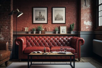 Fototapeta na wymiar AI generated illustration of living room with luxury furniture