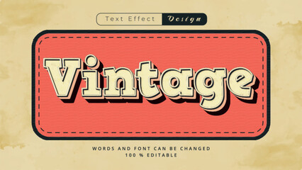 Retro vibe vintage bold 3D editable text effect. Vintage text effect with colourful rainbow striped colours on retro texture background design. 1970s American culture style