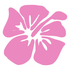 Obraz premium Hibiscus flower silhouettes pink