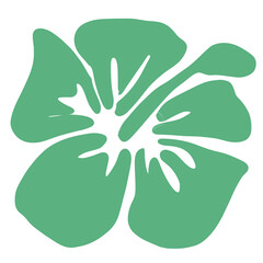 Obraz premium Hibiscus flower silhouettes green