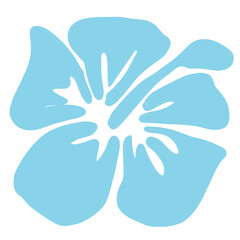 Hibiscus flower silhouettes blue