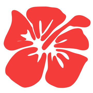 Hibiscus flower silhouettes red