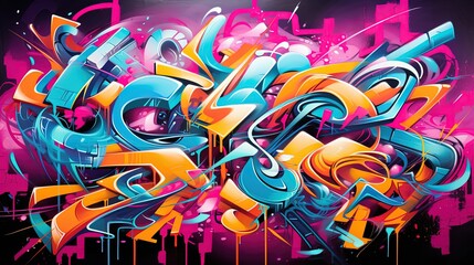  abstract background in funky grafitti art style, Generative Ai