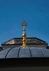 A view from the fountain dome of Beyazit Mosque. Translation: '' God, Mohammed ''