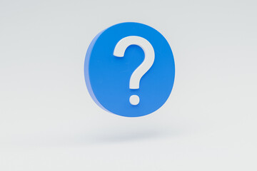 floating web icon symbol question mark on colorfull infinite background; https domain secure encryption concept; 3d illustration