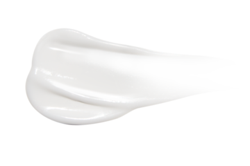 A smear of cream on a blank background. PNG