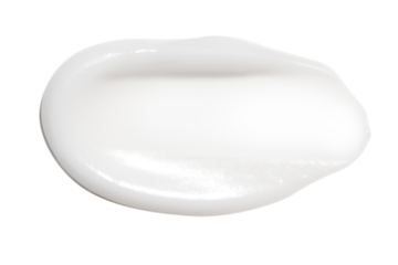 A smear of cream on a blank background. PNG