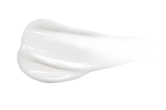 A smear of cream on a blank background. PNG