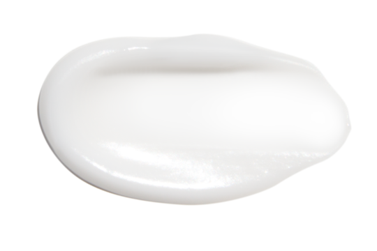 A smear of cream on a blank background. PNG