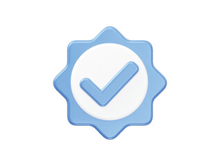 Check mark icon 3d rendering vector illustration
