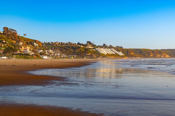 Panoramic view of the beach resort town of Maitencillo, V Region, Chile