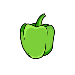 Sweet bulgarian pepper veggie farm vegetable thin line icon. Vector edible bellpepper, ripe vegetarian food. Raw organic natural capsicum bell pepper