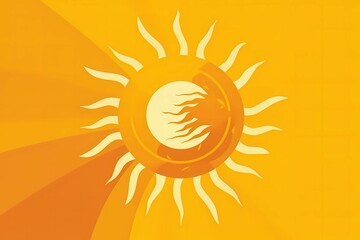 AI generated illustration of a vibrant yellow sun background