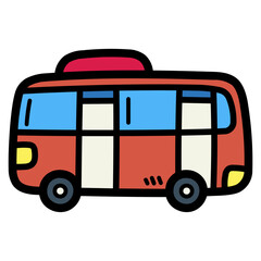 bus filled outline icon style