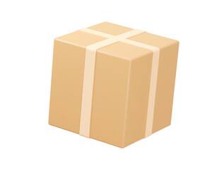 Cardboard box 3d rendering icon vector