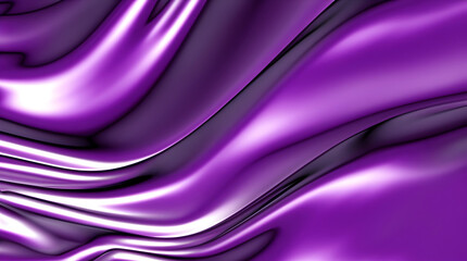abstract silver chrome purple wave silk flow background - ai generative