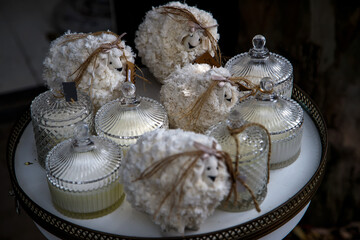 Fototapeta premium sugar pot and jars on a table