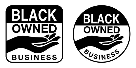 Black-Owned business flat black badge